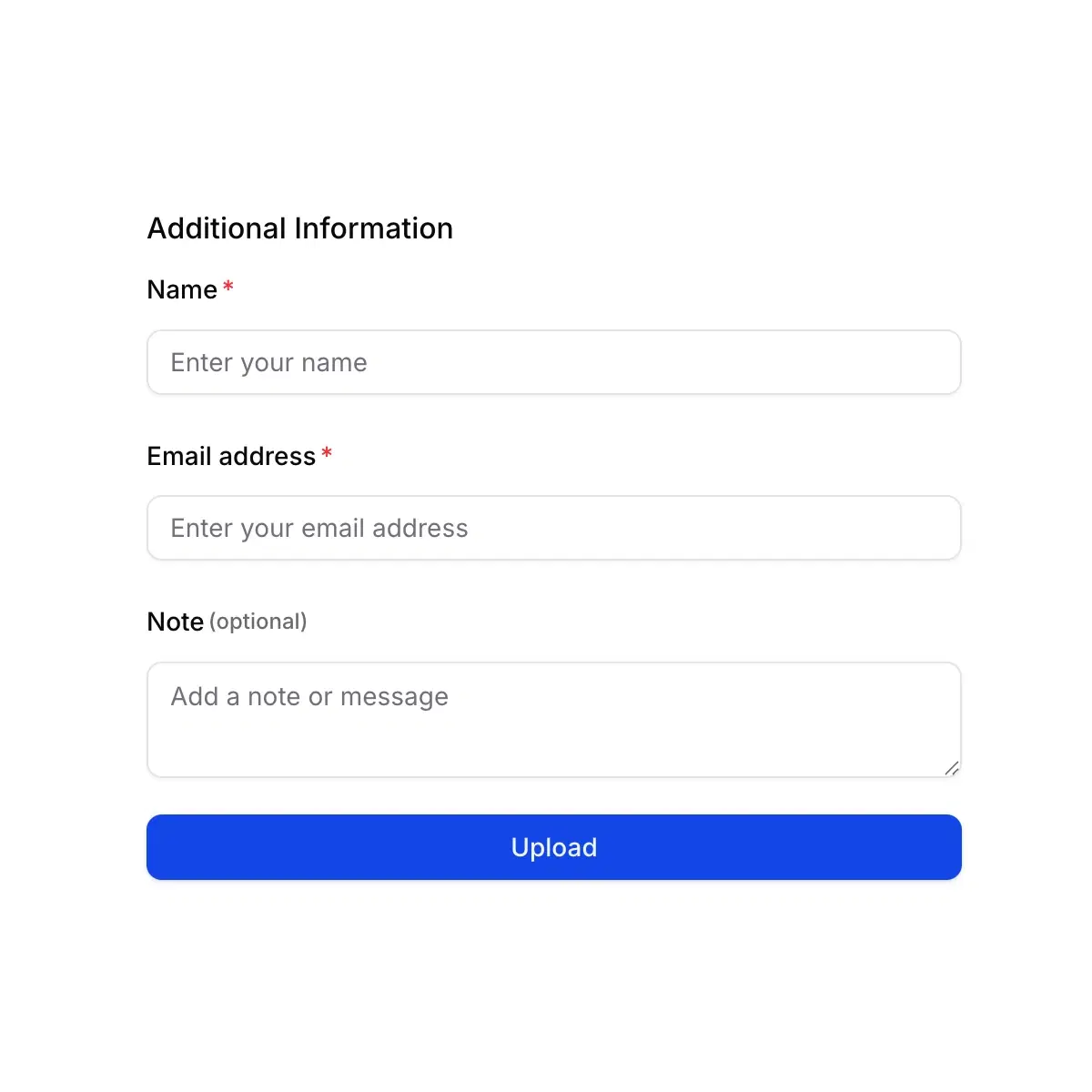 Indsaml oplysninger om afsender sammen med uploads