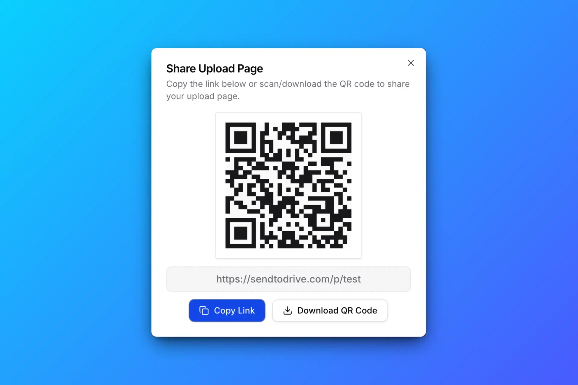 Share Google Drive upload link