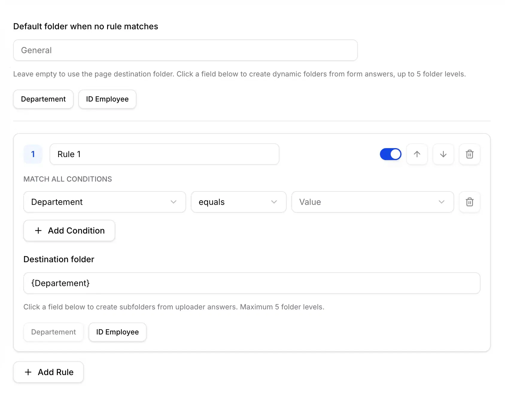 Smart folder routing untuk upload ke Google Drive